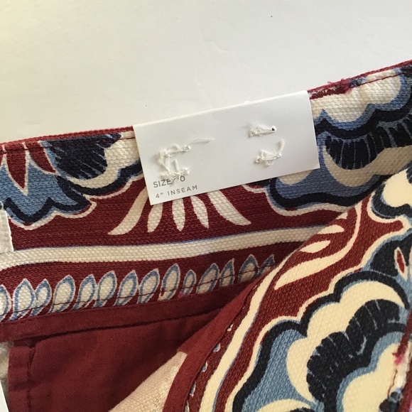 LOFT RIVIERA 4” COTTON BOHO PRINT SHORTS SIZE XXS NWT - Picture 8 of 13
